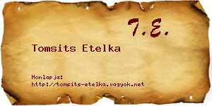 Tomsits Etelka névjegykártya