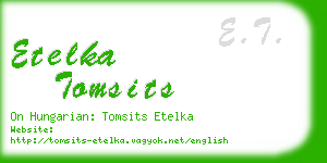 etelka tomsits business card